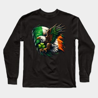 st patricks - eagle with an Irish flag Long Sleeve T-Shirt